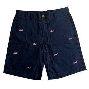 Vineyard Vines Breaker American Flag Whale Shorts Sz 32 Deep Cobalt Blue 9” Casu